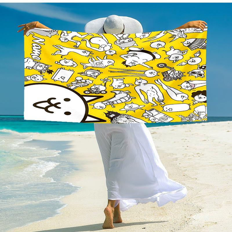 Personalized customized proof beach towel with The Battle Cats pattern - soft, absorbent,quick-drying,perfect swimming,camping&bathing