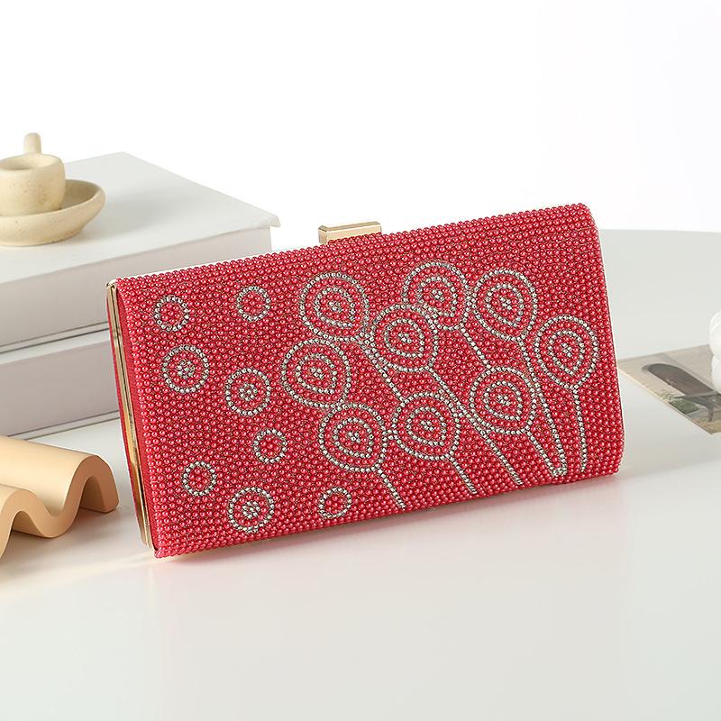 

Новая женская модная однотонная сумка-мессенджер с бриллиантами для званого ужина и вычета, сумка-мессенджер на цепочке для свадьбы или банкета 21.5*5*12 красный