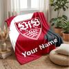 VfB Stuttgart FC Benutzerdefinierter Name Text Flanelldecke Fußball Logo Personalisierte Fleece-Kuscheldecke Besonderes Geschenk für Sofa Schlafzimmer Zuhause