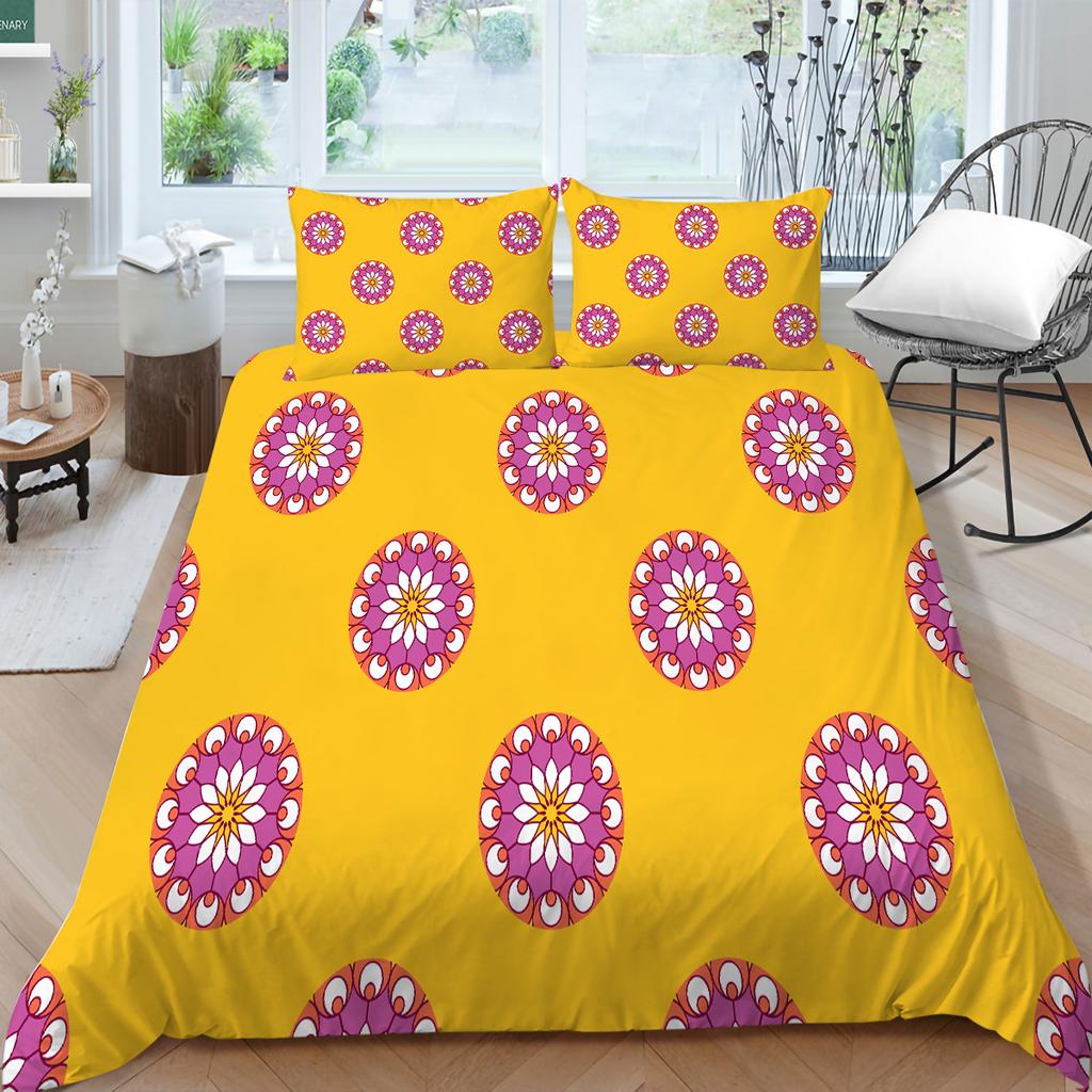 3D Bohemian Printed Bedding Single Double Bed Full Size Tropical Pattern Pillowcase and Quilt Cover Comfortable Home Decoration