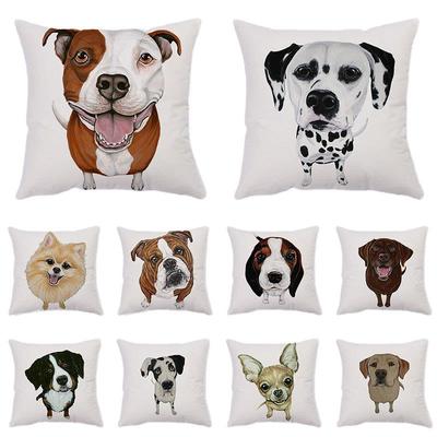 Cute Dog Pattern Cushion Cover Home Living Room Sofa Office Decoration Waist  Throw Pillow  45x45cm