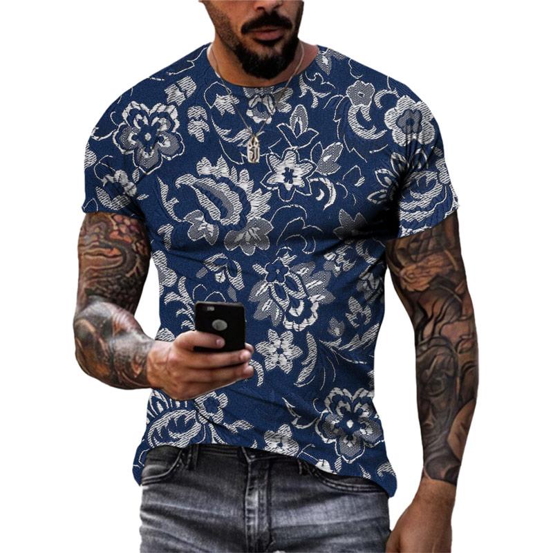 Fashion New Retro National Style Graphic T Shirts Summer Trend Men Casual Streetwear Personality Harajuku Print O-neck Tees Tops