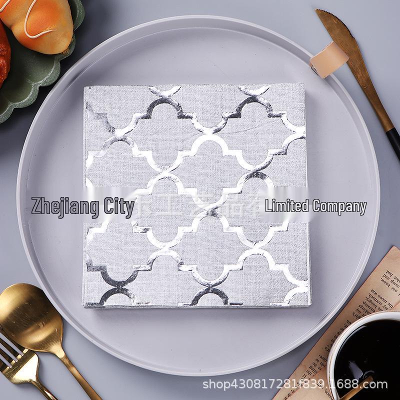 Gold & Silver Hot Stamped Happy Birthday Napkins for Party Decorations