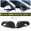 Fit For BMW X2 F39 2018 - Car Rearview Mirror Shell Rear-view Mirror Cover Trim ABS Exterior Carbon Fiber Look Accessories