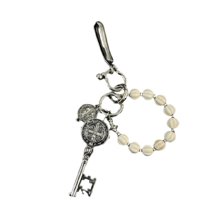 

Keychain With Natural Stone Bead Detailing For Bags Backpacks Unisex Fashion Jewelry Accessory 1