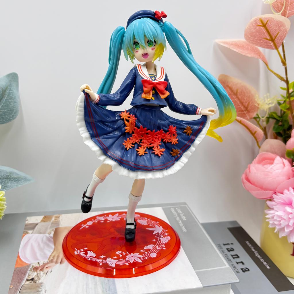 Hatsune Miki Anime Character Kawaii Pvc Model Standing and Sitting Doll Action Doll Collection Decorations Christmas Playthings Presents