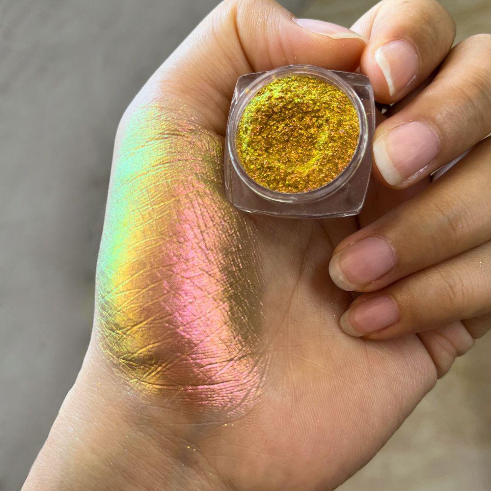 Multichrome Chamäleon Lidschatten Pulver Nagel Glitters Aurora Neon Regenbogen Pigment Chrom Pulver Schillernden Lidschatten Nagel Dekore