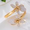 Gold Color Enamel Flower Cuff Armlet Adjustable Design Open Arm Ring  Special Occasion