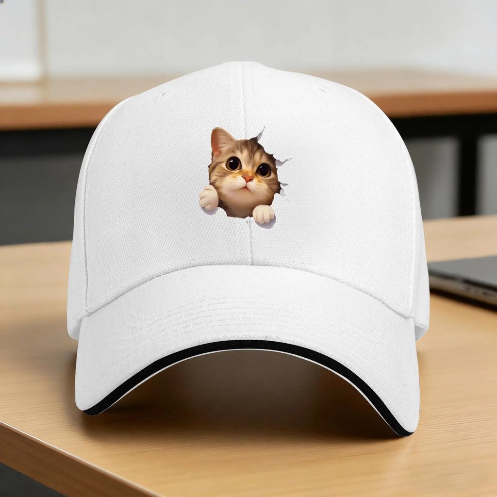 Spring Funny Style Cat Baseball Cap Outdoor Sports Yk Cute Design Sun Hip Hop Hats Women Unisex Sunscreen Baseball Caps