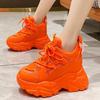 Sneakers Autunnali con Zeppa Alta da Donna Scarpe Casual Zeppa Gialla Scarpe da Donna Suola Spessa Sneakers Rialzanti Scarpe da Donna