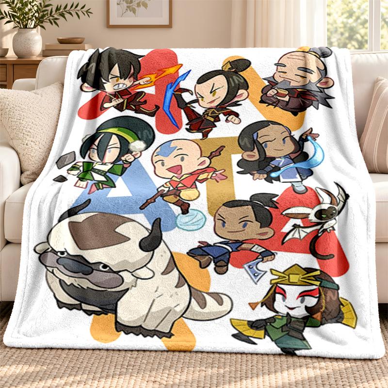 Avatar The Last Airbender Blanket Flannel Blanket Soft Cozy Plush Throw for Sofa Bed Lightweight Home Decoration Outdoor Camping