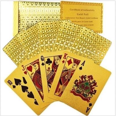 Cartas de pôquer de plástico fosco à prova d'água PET cartas de jogo à prova d'água para jogos de mesa preço em massa dourado