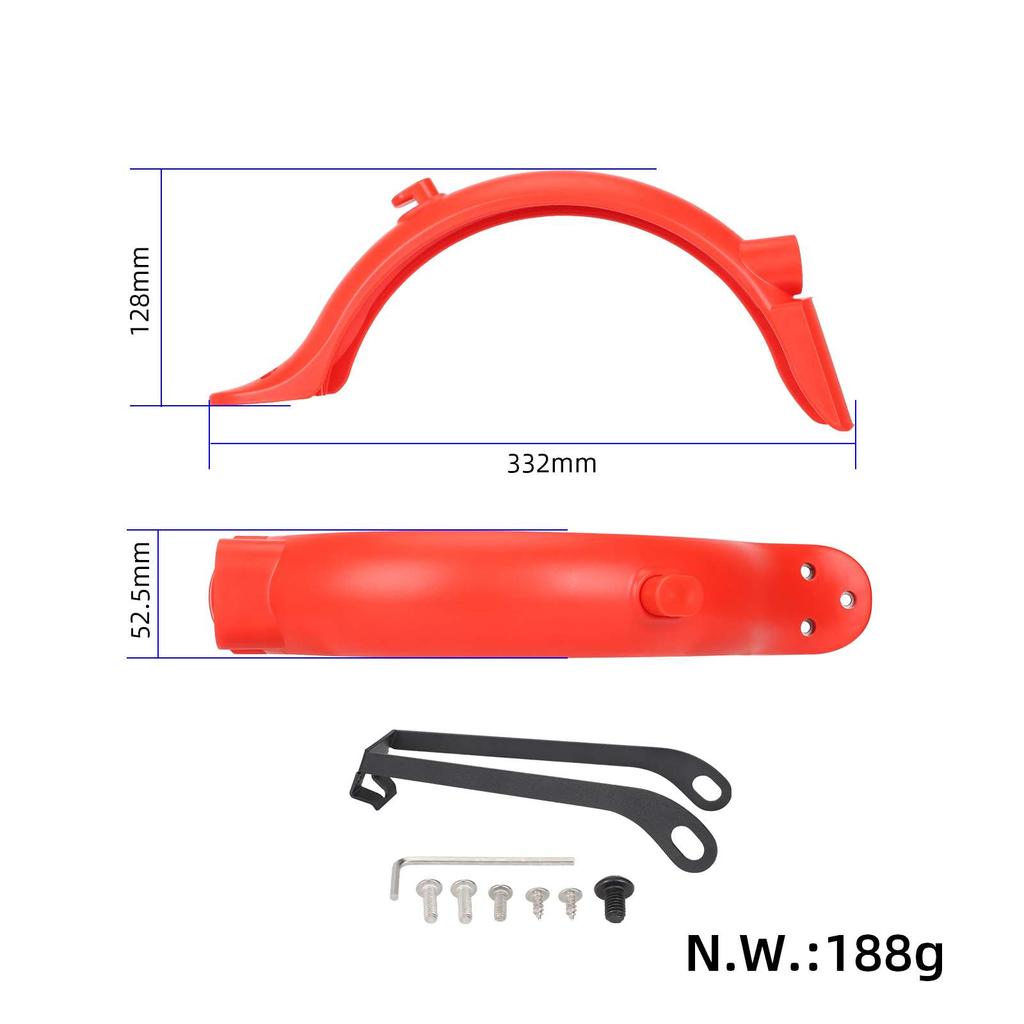 Rear Mudguard Kit Scooters Rear Fenders Replacement Accessory with Mudguard Bracket Compatible with M365/1S/ProPro2