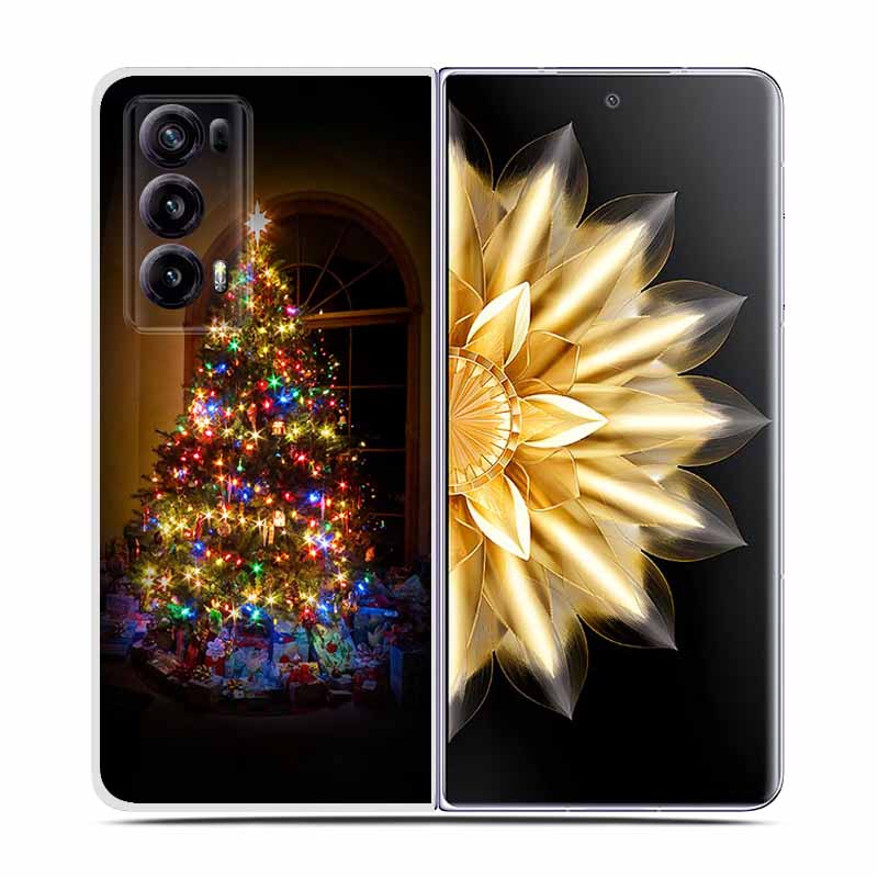 For Honor Magic V2 Case VER-AN1 Christmas Cute Clear Hard Plastic PC Back Cover For Huawei Honor Magic V2 5G Coques Cartoon Bags