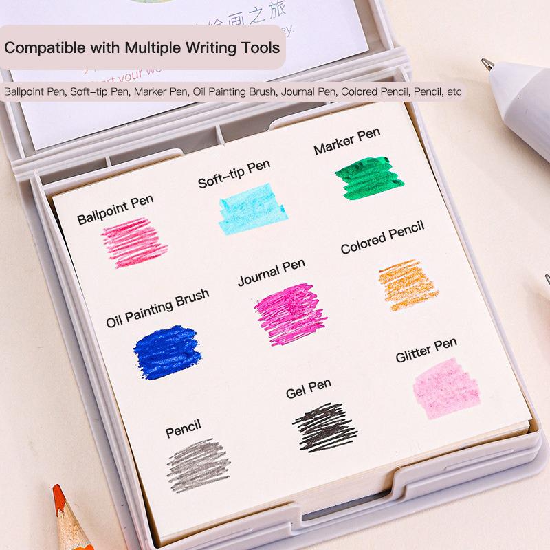 Mini Drawing Books 50Sheets Languo Square Watercolor Sketchbook Thick Paper Drawing Painting Paper Work Relaxation Art Supplies