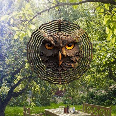 Ręcznie robiony metalowy dzwonek wietrzny sowa Dekoracja ogrodowa na zewnątrz z kojącym dźwiękiem Trwała sztuka na balkon, dziedziniec, sezon świąteczny
