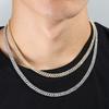 6mm Zircon Cuban Link Necklace & Bracelet: European/American Hip Hop Jewelry