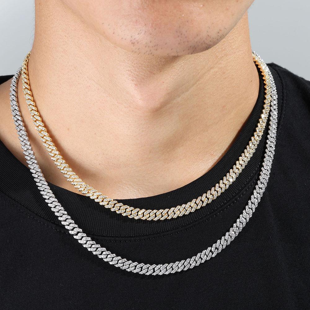 6mm Zircon Cuban Link Necklace & Bracelet: European/American Hip Hop Jewelry
