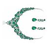 Necklace Earring Set Green Shiny Exquisite Women Decorative Jewelry for Wedding Anniversary