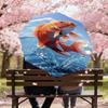 1PC Koi fish Automatic Open/Close Umbrella with Windproof, 8-Rib Sturdy Canopy, Durable Ribs, Fashionable Design, Outdoor Accessory, Fun Prin, Holiday