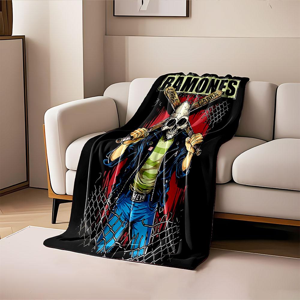 Ramones Punk Skull Blanket for all seasons blanket lunch break throw gift