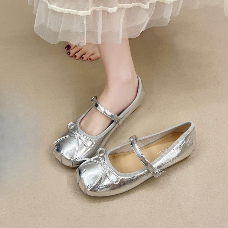 Retro Flat Shallow Toe Single Shoes New Versatile Insole Height-increasing Shoes
