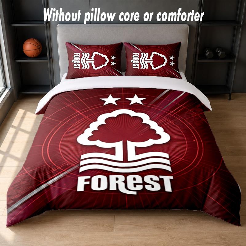 Nottingham Forest Design Set Lenzuola Letto 1 Copripiumino + 2 Federe Morbido Traspirante Biancheria da Letto per la Casa