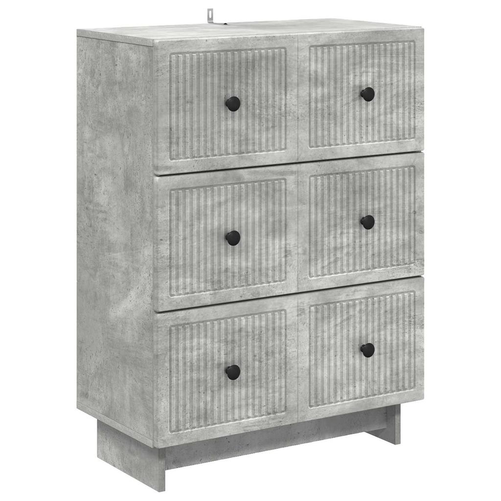 Drawer Cabinet Concrete Grey 66 x 34.5 x 90 cm Particleboard