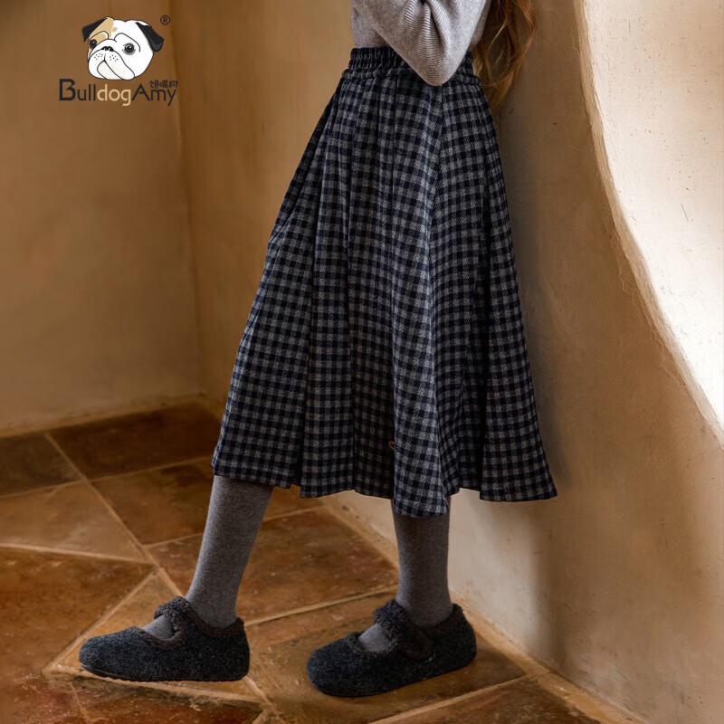 Girls' Plaid Winter Wool Skirt
