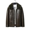 Winter Velvet Thick Leather Jacket Men's Lapel Leather Jacket Men's Windproof and Waterproof Men's Upper Garment
