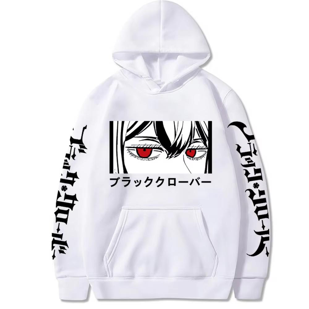 Gorące Japońskie Anime Black Clover Bluzy Unisex Manga Yuno Grinbellor Oczy Nadruk Długi Rękaw Zimowe Utrzymujące Ciepło Harajuku Bluza