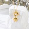 French Retro-Plated 18K Gold Love Necklace, Titanium Steel Ot Buckle Necklace, Easy To Wear And Non-Fading Gift
