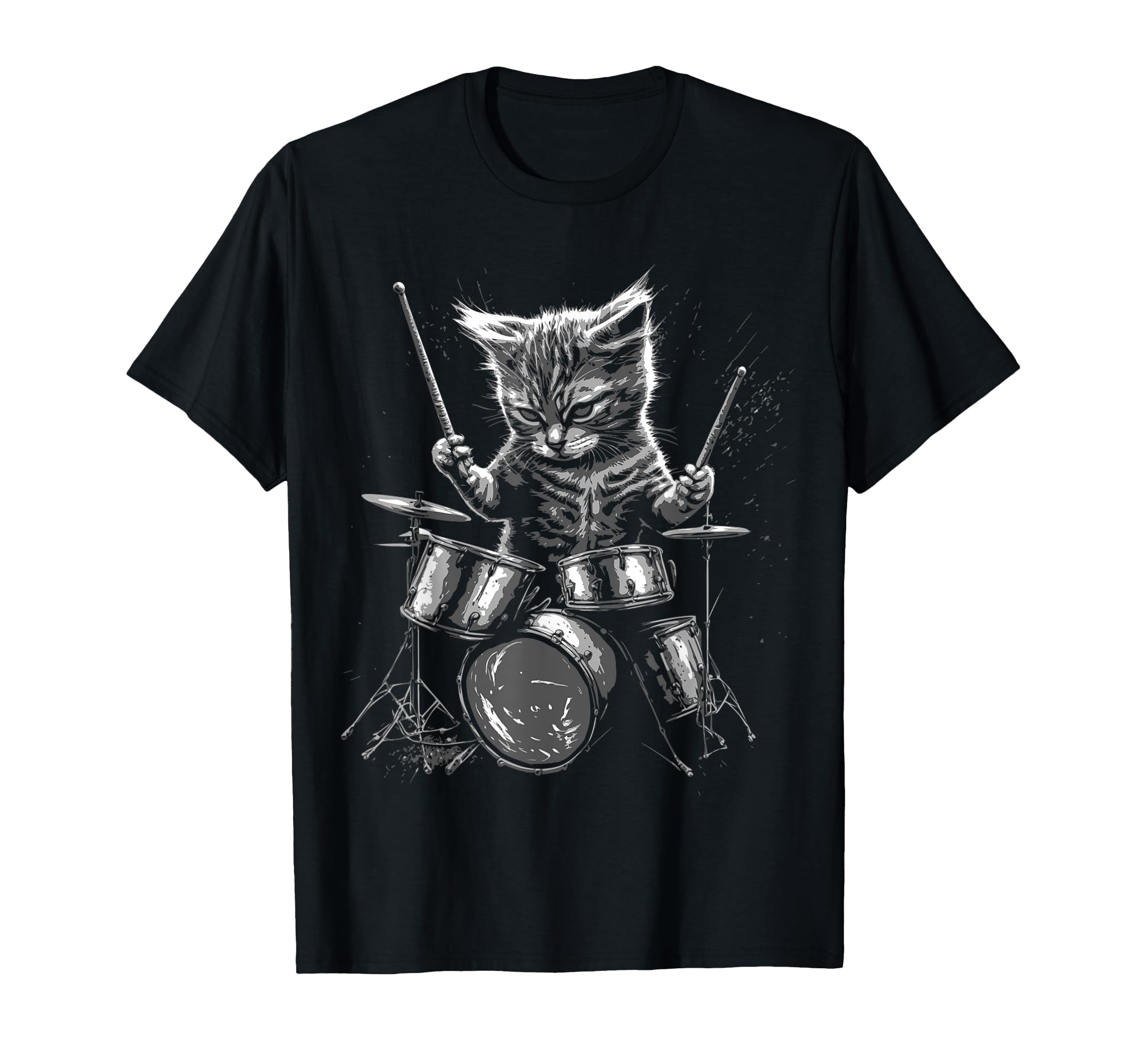 

Футболка Kitten Rock Band Drummer Cat Drum чорний