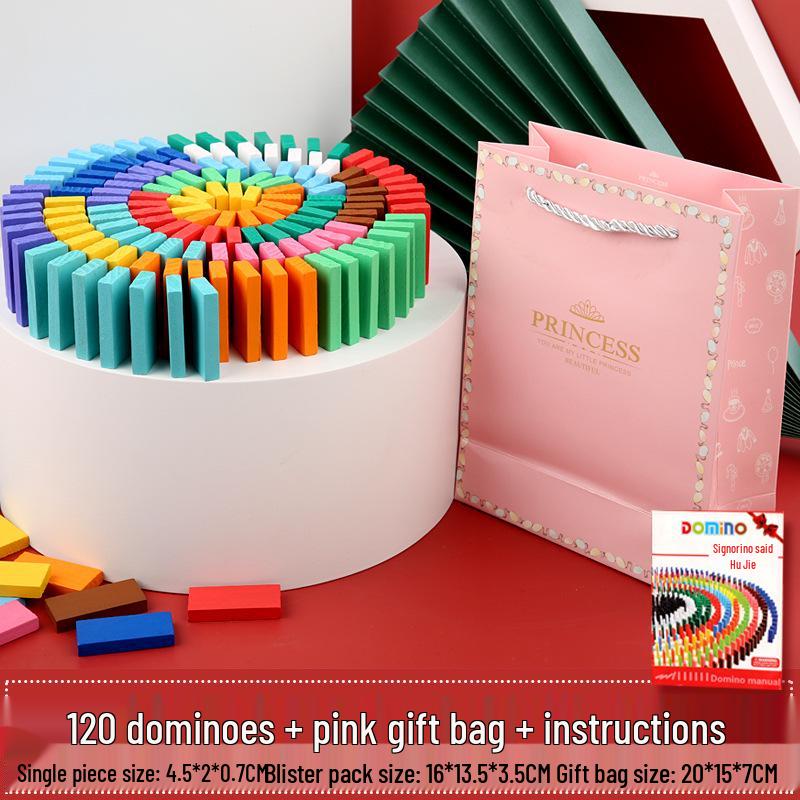 Large Wooden Domino Set - Educational Building Blocks for All Ages