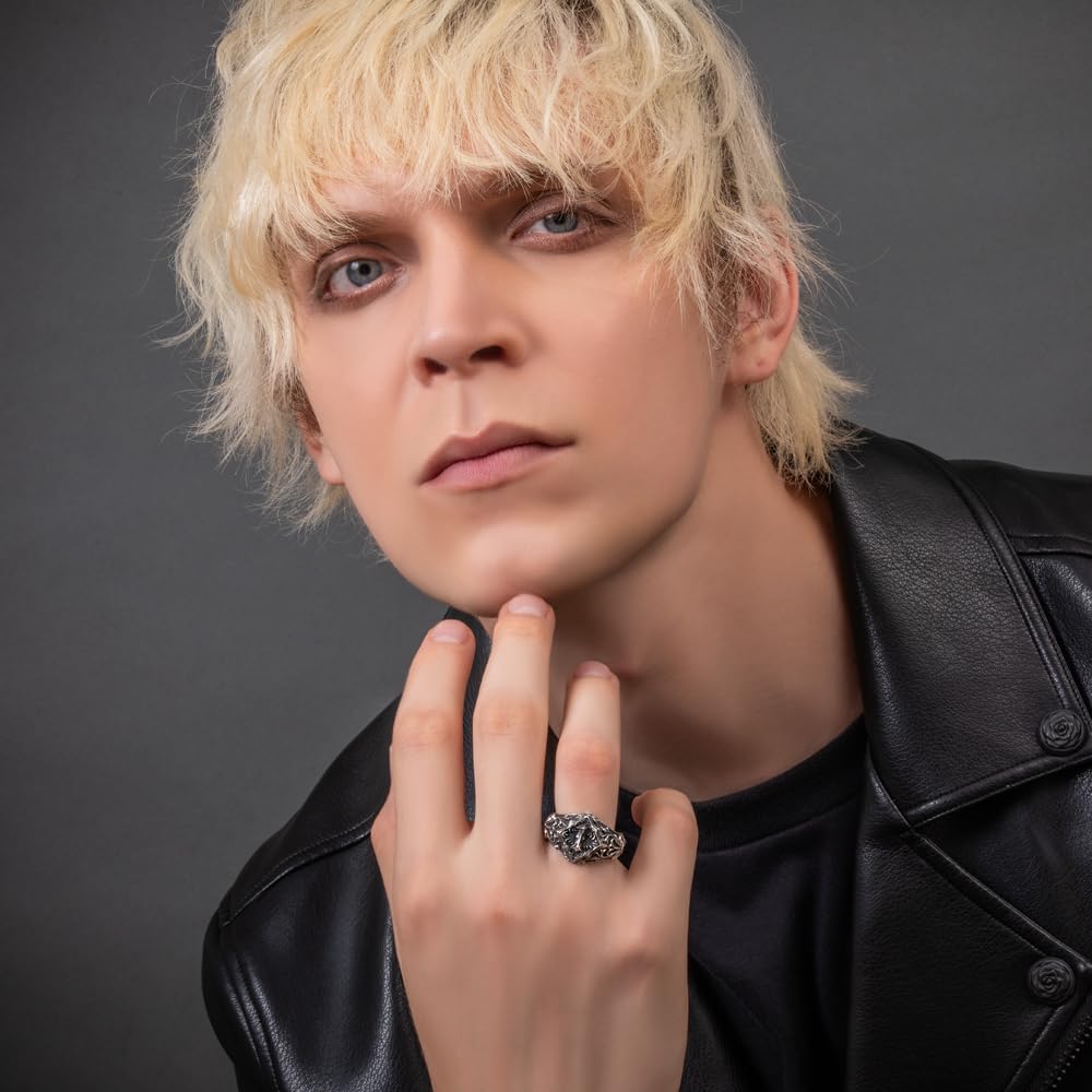 Artemis Kings Number One Free Size Silver Brand Silver 925 Ring, (AKR0073), Men's Accessory, Jewelry, Ring,