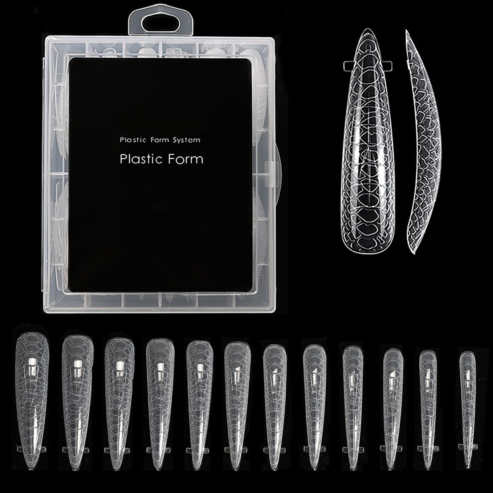 

Двойные формы для ногтей миндалевидной формы для полигеля, формы для ногтей с полным покрытием, 12 размеров, наращивание ногтей, нейл-арт, салонное качество 6