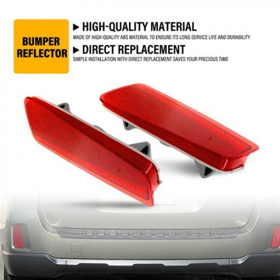 2X Red LED Rear Bumper Reflector Shell for 2015 2016 17- Subaru Outback