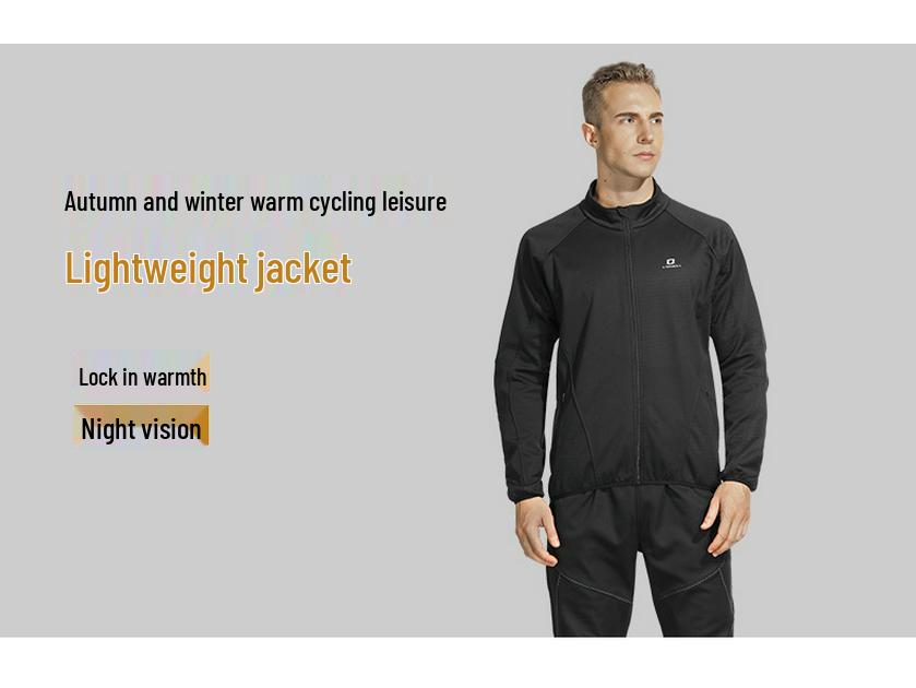 Lampa Men's Windproof Fleece Cycling Jacket - Autumn/Winter Outdoor Road Bike Jersey
