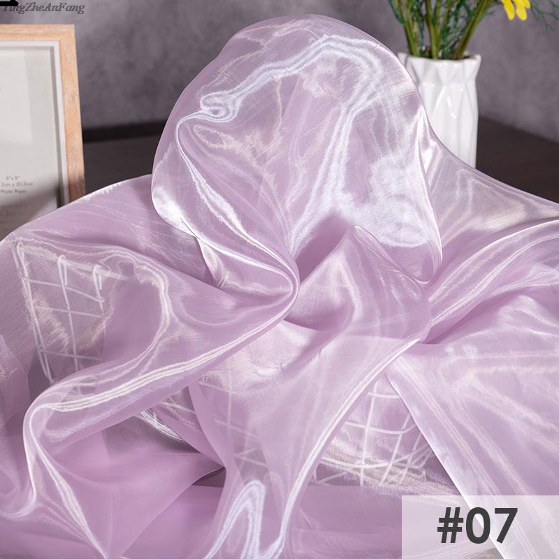 Perspective Crystal Satin Fabric Floating Liquid Silky Metal Touch Stiff Fashion Designer Fabric For Sewing Dress Hanfu Material