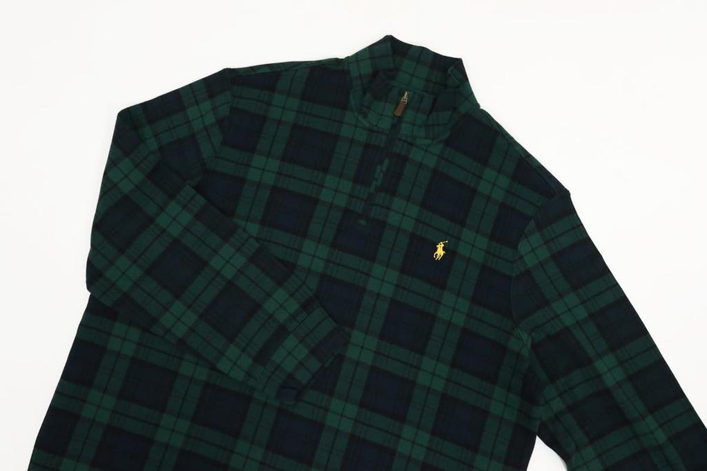 Polo Ralph Lauren Estate Rib Cotton Check Size Multicolor Men's Half-Zip Sweatshirt, Small, (Product Code 01020103)