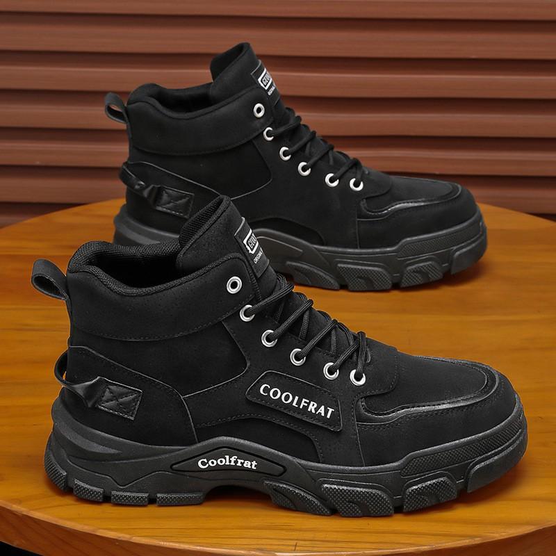 

Men s Shoes New High-top Martin Boots Fashionable All-matching Platform Sole Anti-slip Work Short Casual Labor Protection 39