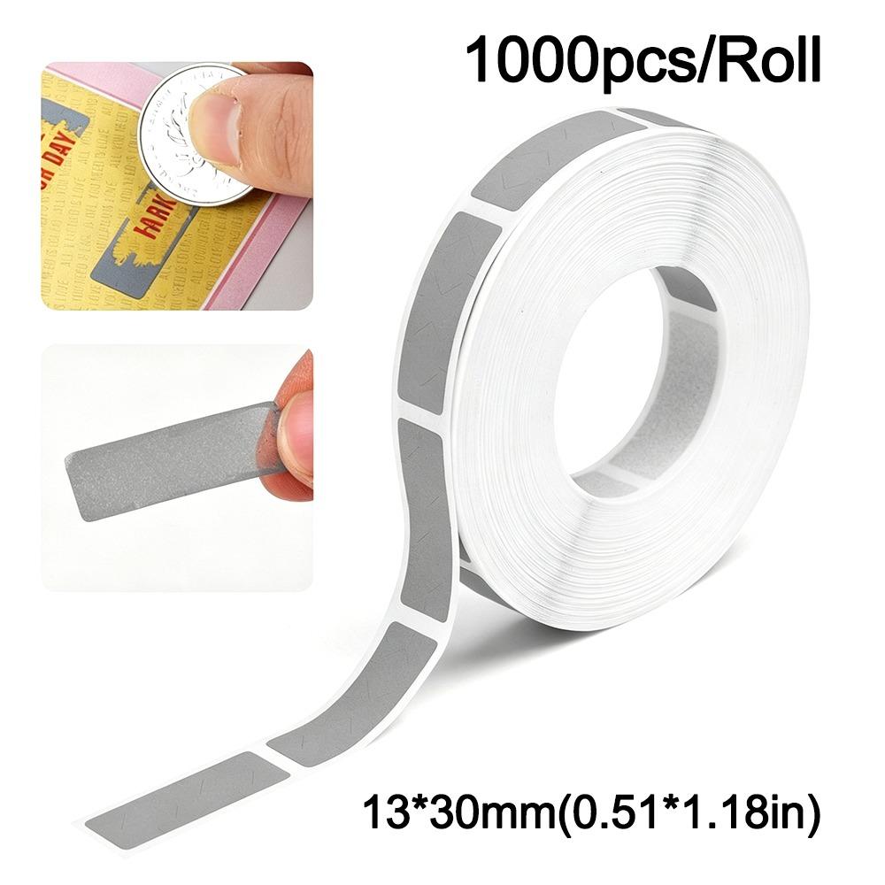 500/1000pcs/Roll Self Adhesive Scratch Off Stickers DIY Scratch Stickers Party Activity Use C-1000Pcs/Roll
