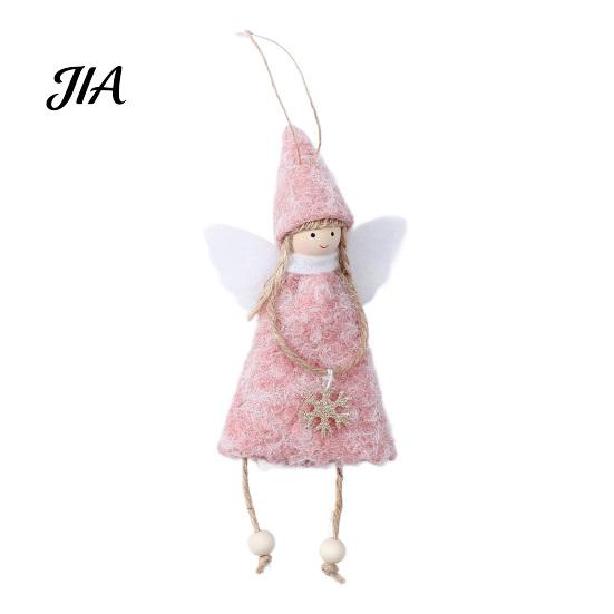Soft Texture Home Decor Christmas Angel Doll Decoration, Plush Fairy Girl Pendant, Tree Hanging Decorative Garlands for Windows Ornament Winter