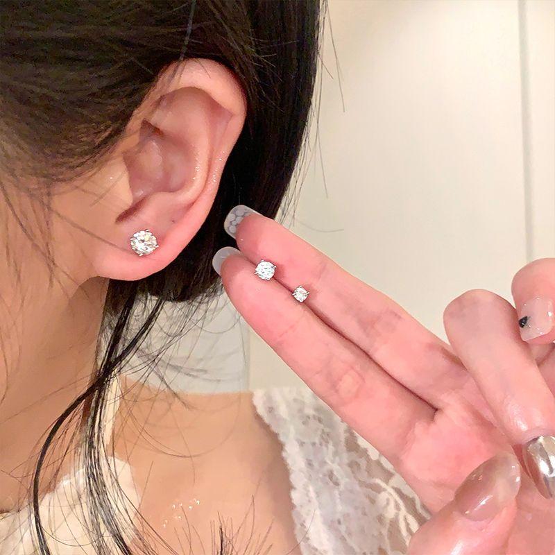 Ear-Caring Bi Medical Titanium Steel Flash Diamond Ear Bone Stud Small and Delicate Ear Stud Female Earrings Sleep No Need to Take off Earrings