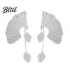 Comfortable Stylish Earrings Women Chunky Dangle Ginkgo Leaf Fan Shape