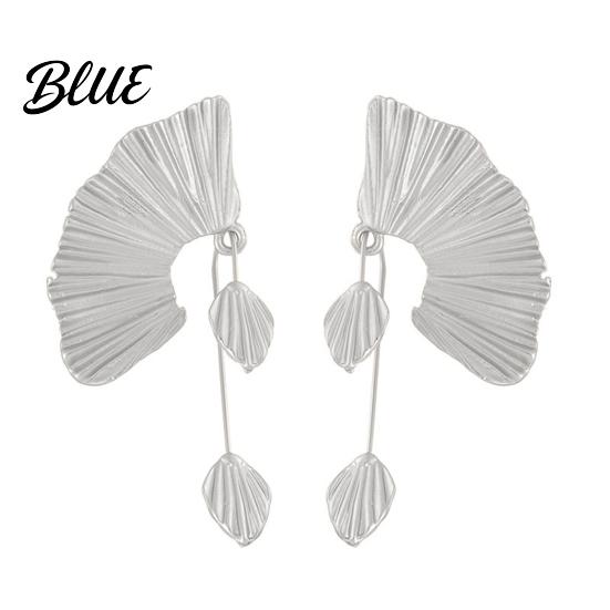 Comfortable Stylish Earrings Women Chunky Dangle Ginkgo Leaf Fan Shape