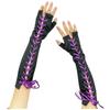 Sweet Long Ribbon Gloves Lolita Elastic Half Finger Gloves Elbow Long Cloth Women Gloves Prom Dress