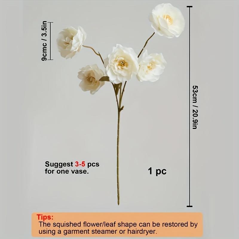 20pcs Artificial Peony Flowers -4 Beams for Home Decor & Vase Filler, Perfect for Weddings, Holidays, Valentine's, Office Decor, Bouquet Accents
