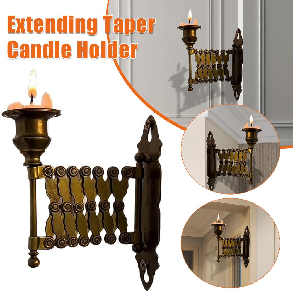 Extending Taper Candle Holder Multi-Purpose Vintage Candle Sconce Holder Telescopic Metal Candle Decorations for Home Decor