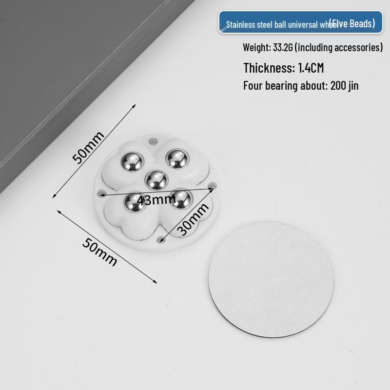 Cicha Samoprzylepna Podstawa Mobilna: Uniwersalne kółko bez wiercenia z pogrubionym łożyskiem kulkowym do użytku domowego